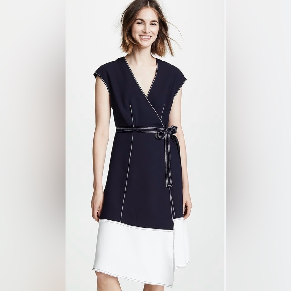 Women’s Joie Mahesa Color Block Short Sleeve Wrap Dress Size XS